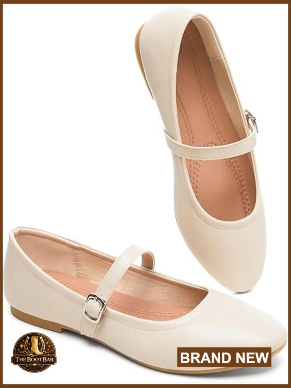 Mary Janes Flats Memory Foam Ballet Shoes with Strap